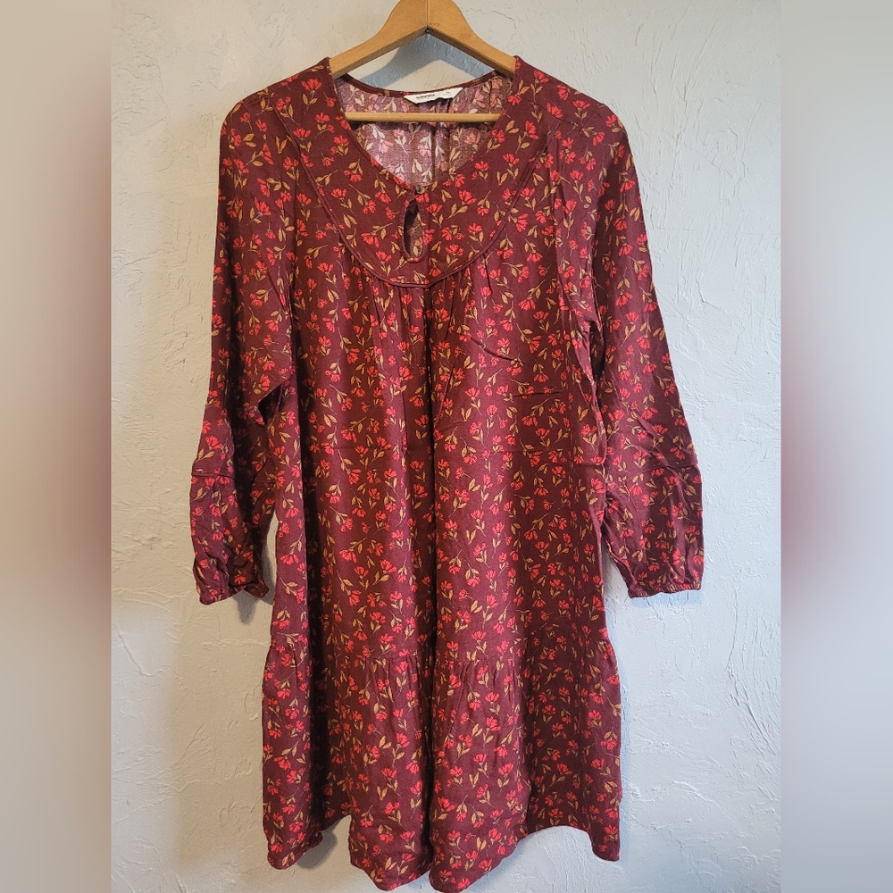 Floral Burgundy Dress